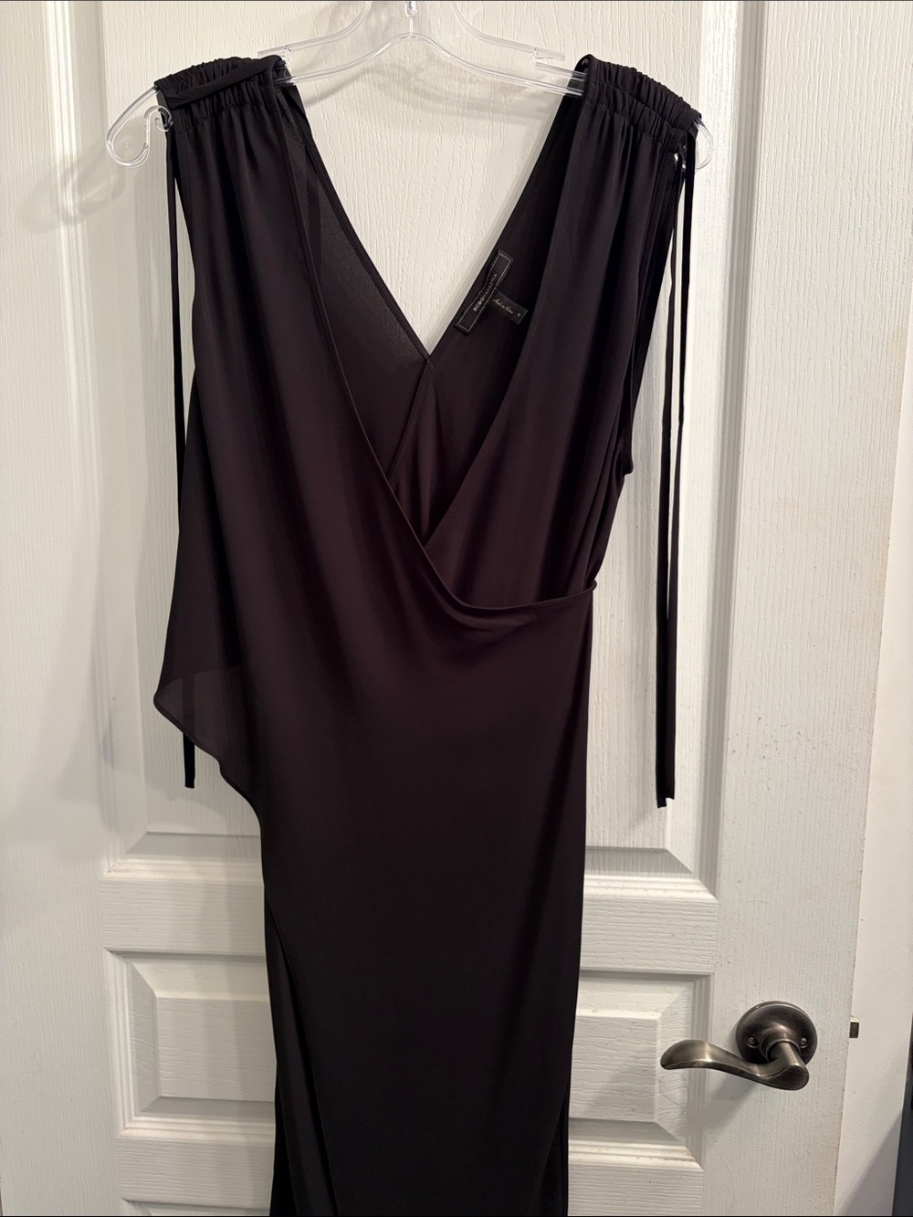 BCBG Max Azria Black Sleeveless Deep V or Wrap Dress